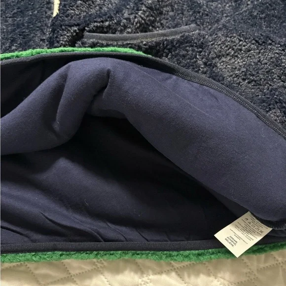 Sincerely Jules for Bandier Navy and Green Cropped Half Zip Sherpa Pullover - Picture 4 of 9